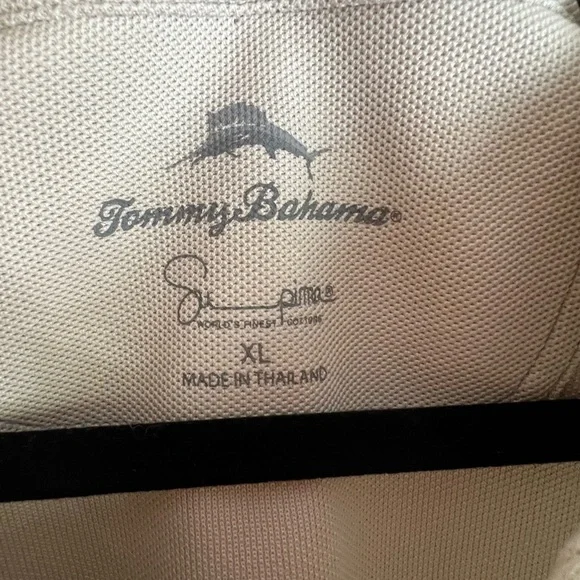 Tommy Bahama Cream/Light Khaki Men’s Performance Polo Shirt XL - Picture 2 of 12